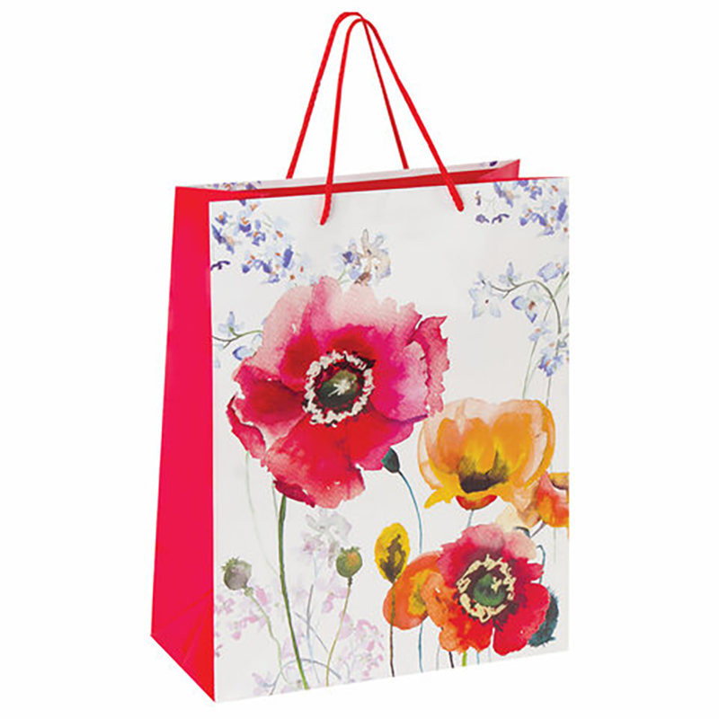 

Пакет подарочный 26x12,7x32,4 см, ЗОЛОТАЯ СКАЗКА Красные и желтые маки ламинированный 12шт, pp71