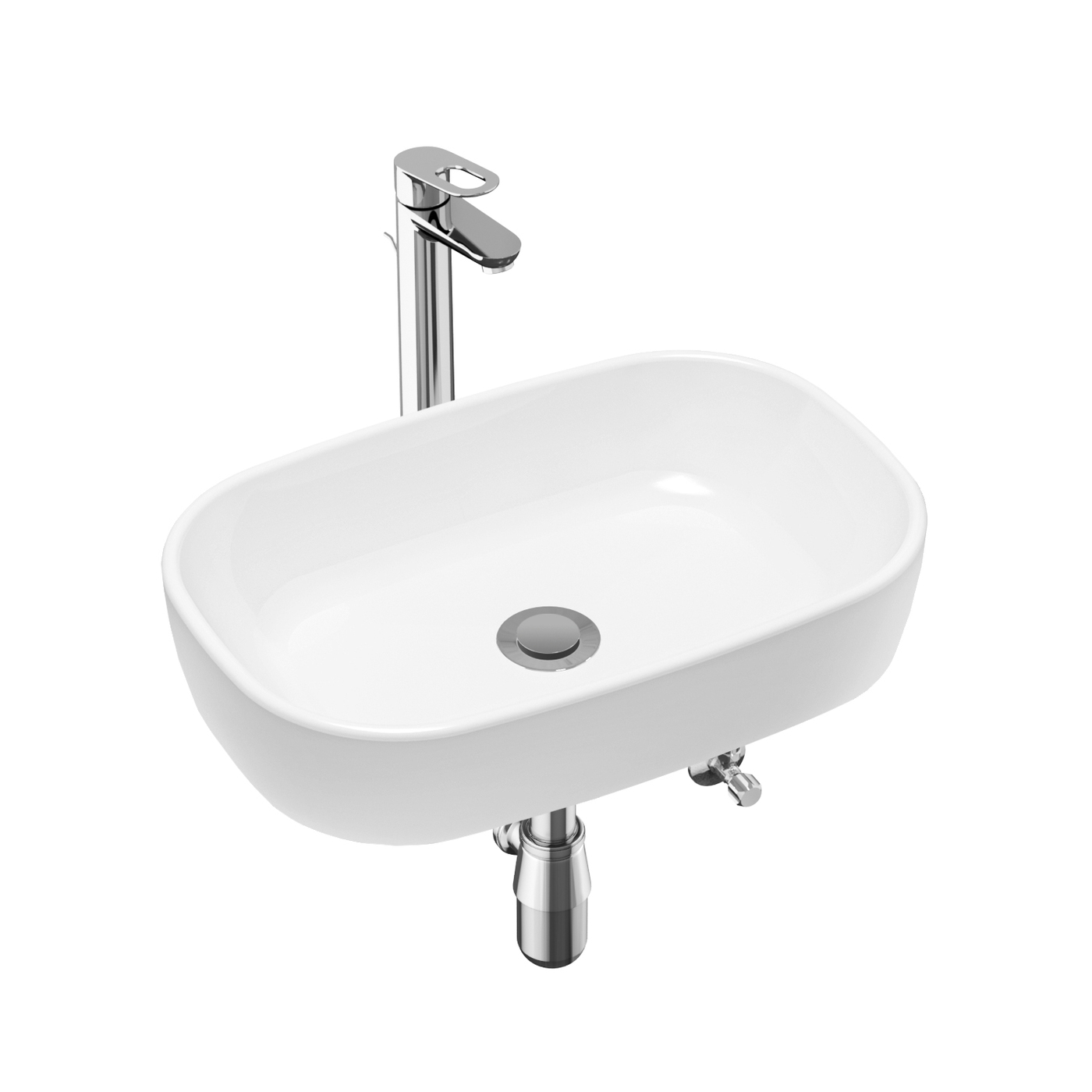 фото Комплект 4 в 1 lavinia boho bathroom sink 21510212, накладная раковина 54 см