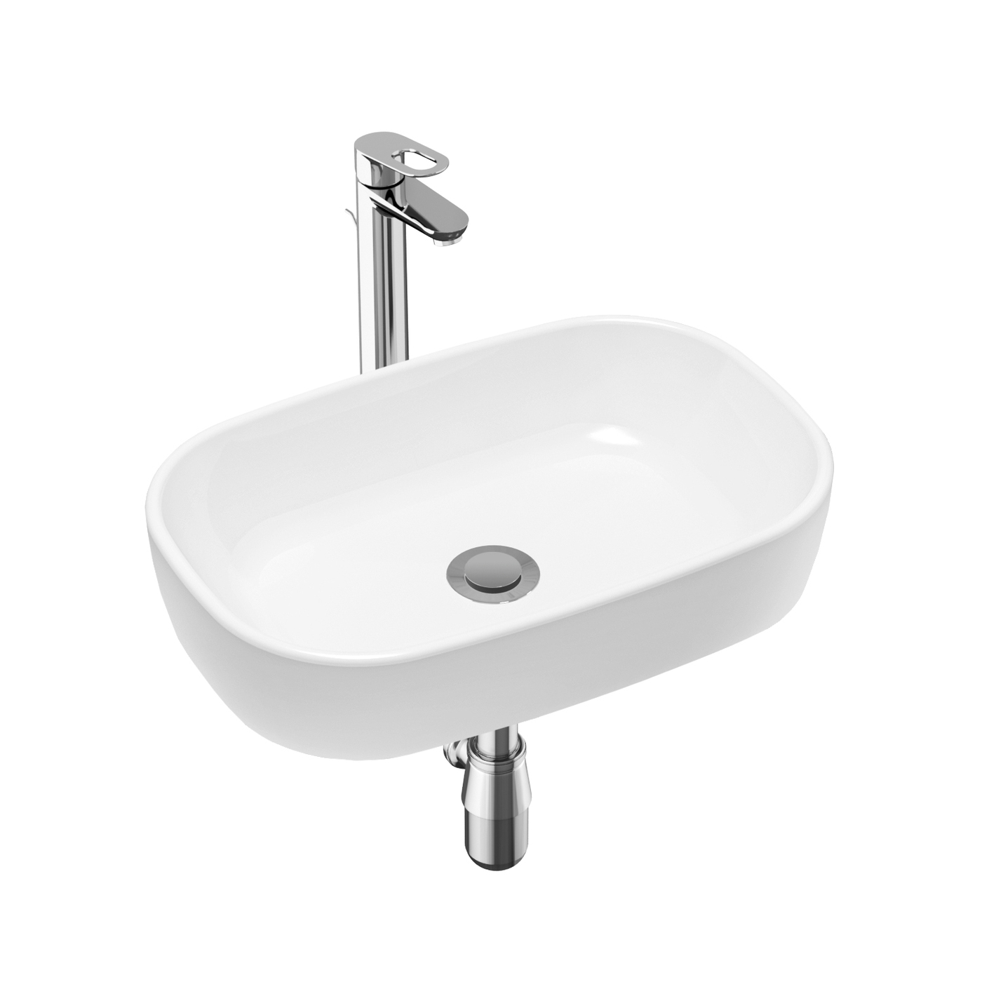 фото Комплект 3 в 1 lavinia boho bathroom sink 21510214, накладная раковина 54 см