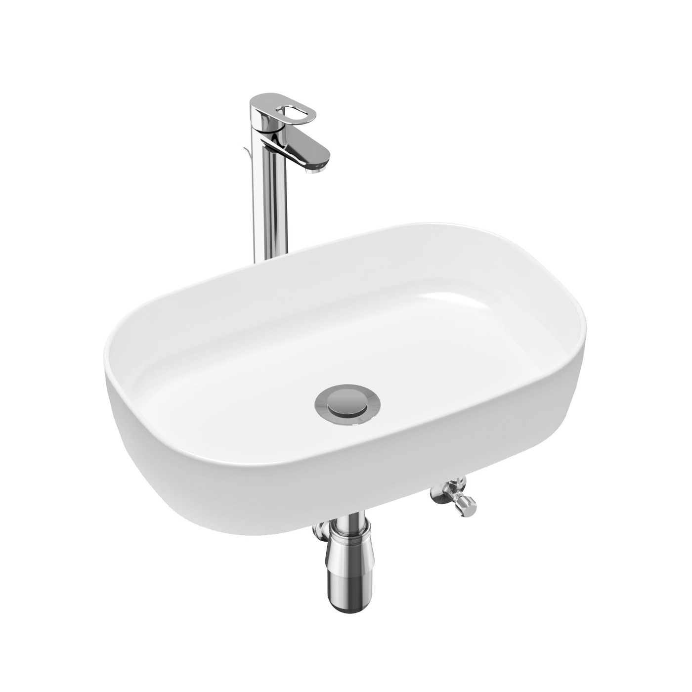 фото Комплект 4 в 1 lavinia boho bathroom sink slim 21510217, накладная раковина 54 см