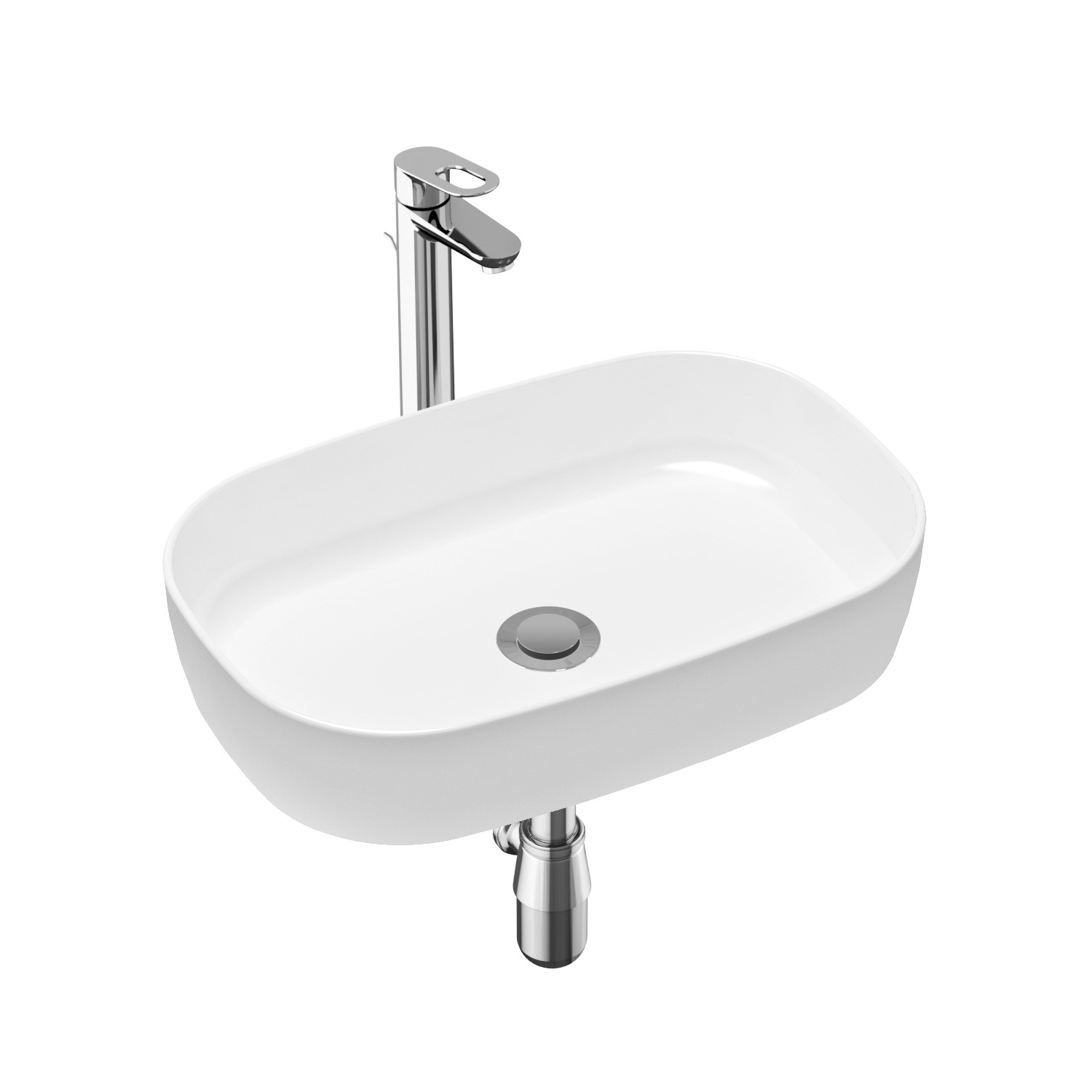 фото Комплект 3 в 1 lavinia boho bathroom sink slim 21510219, накладная раковина 54 см