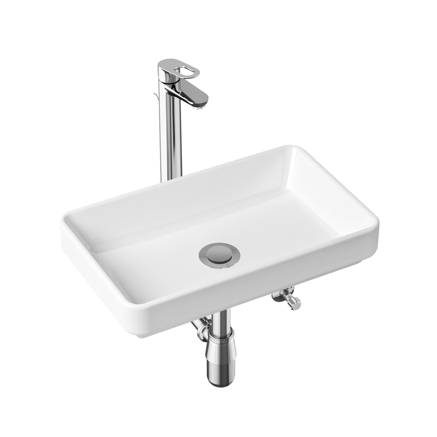 

Комплект 4 в 1 Lavinia Boho Bathroom Sink Slim 21510222, накладная раковина 55 см