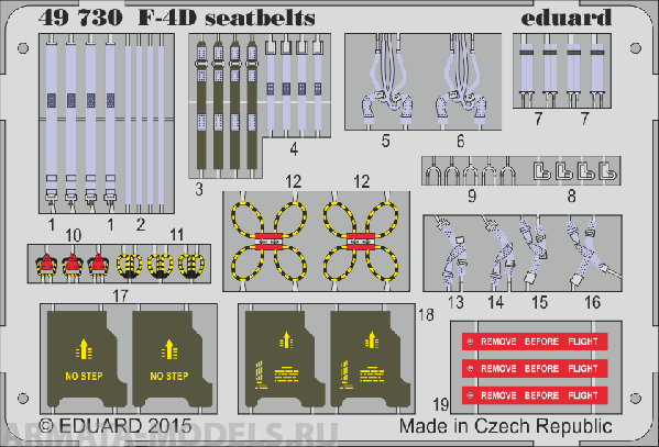 

49730ED F-4D seatbelts 1/48, Цветной