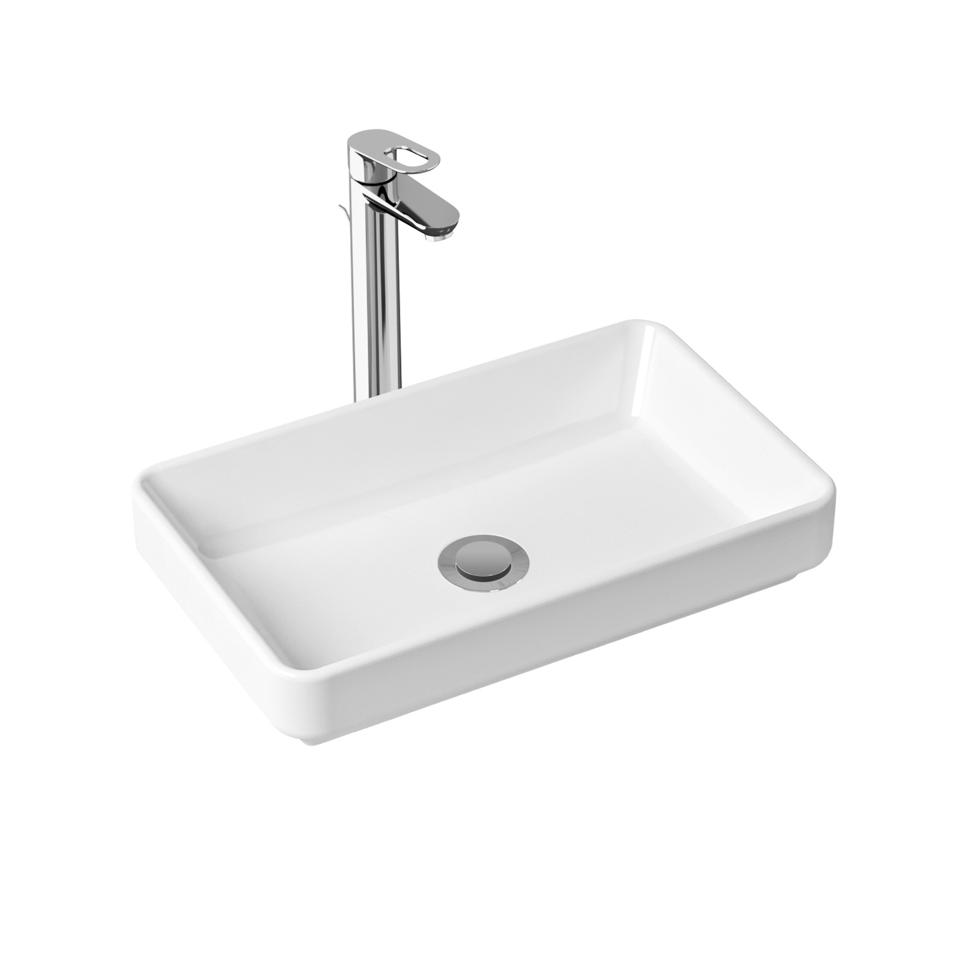 фото Комплект 2 в 1 lavinia boho bathroom sink slim 21510225, накладная раковина 55 см