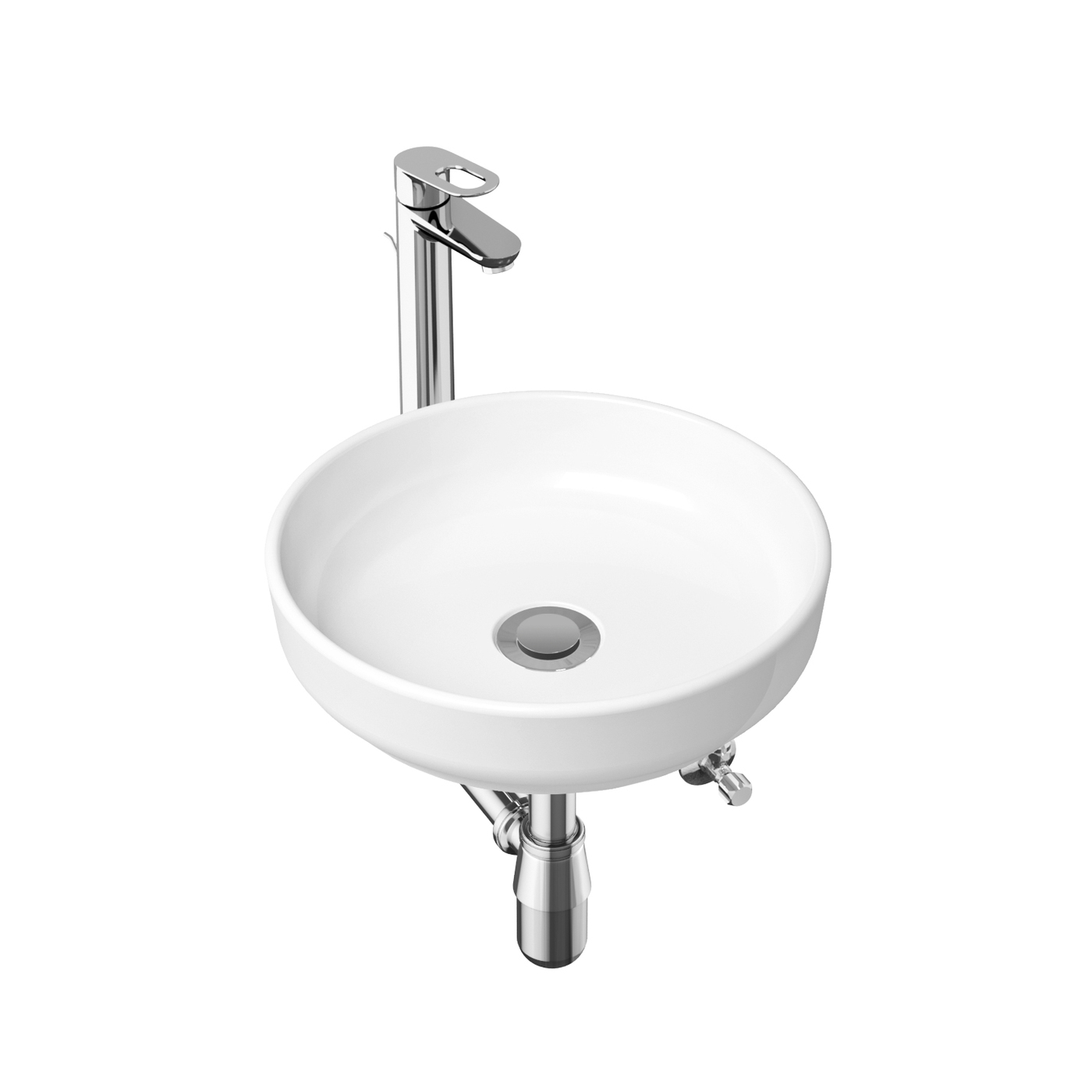 фото Комплект 4 в 1 lavinia boho bathroom sink slim 21510227, накладная раковина 40 см