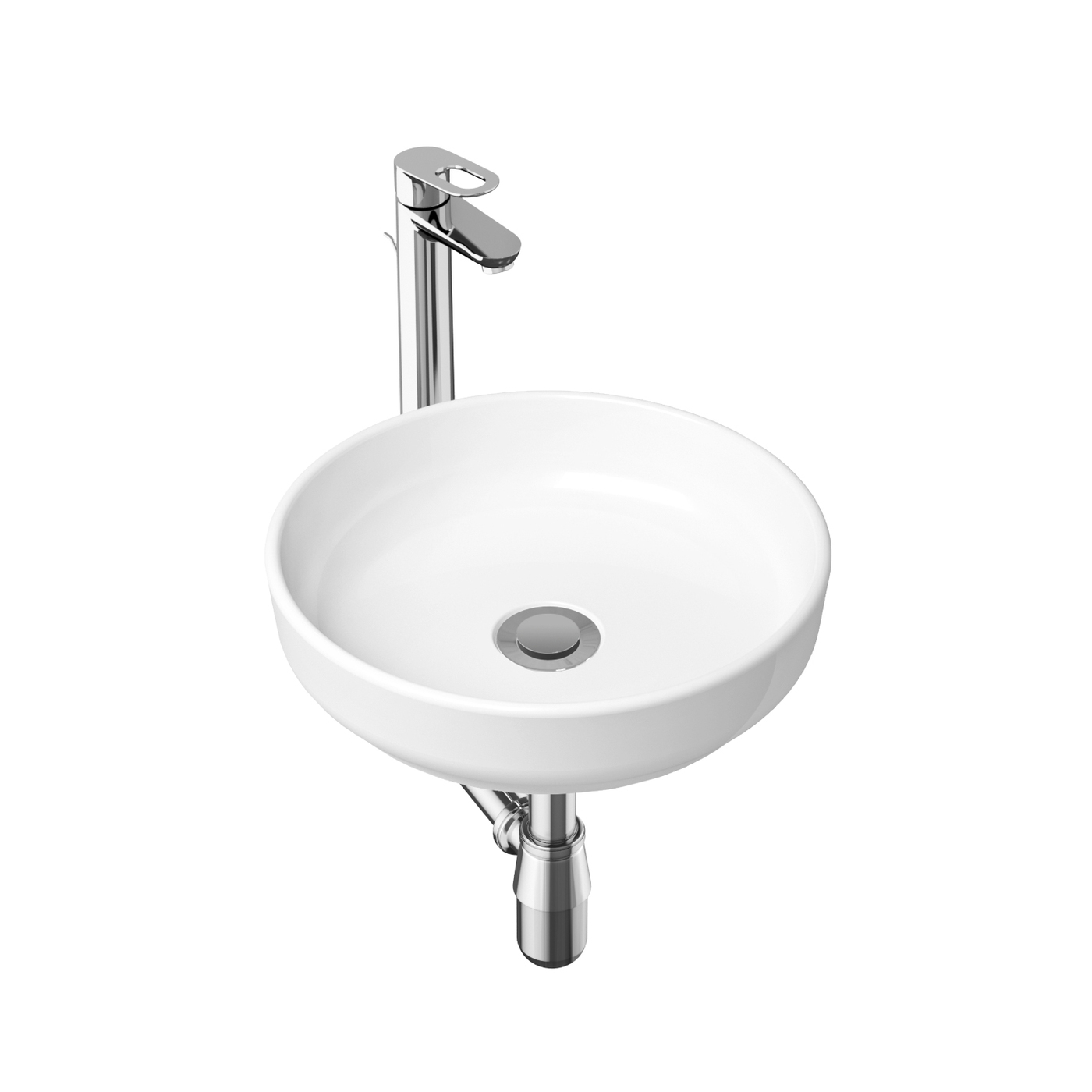 фото Комплект 3 в 1 lavinia boho bathroom sink slim 21510229, накладная раковина 40 см