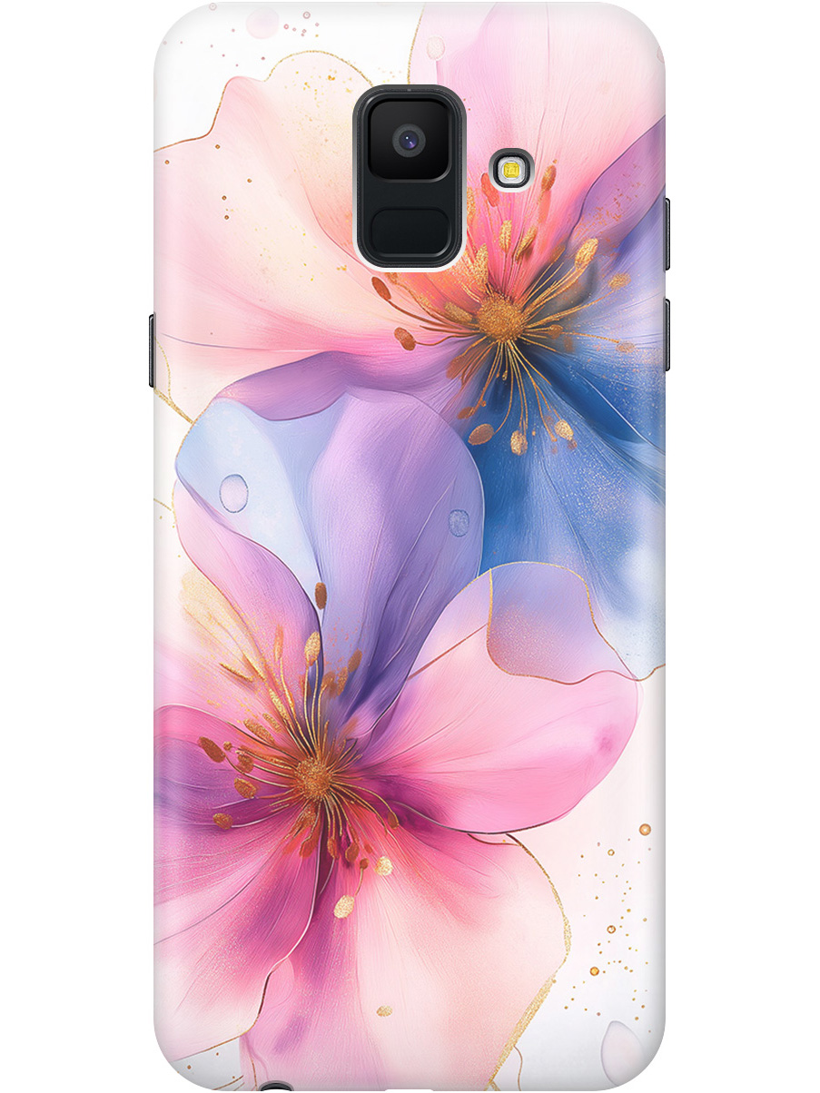

Силиконовый чехол на Samsung Galaxy A6 (2018) с принтом "Магические цветочки", Прозрачный;белый;розовый;синий, 717872023