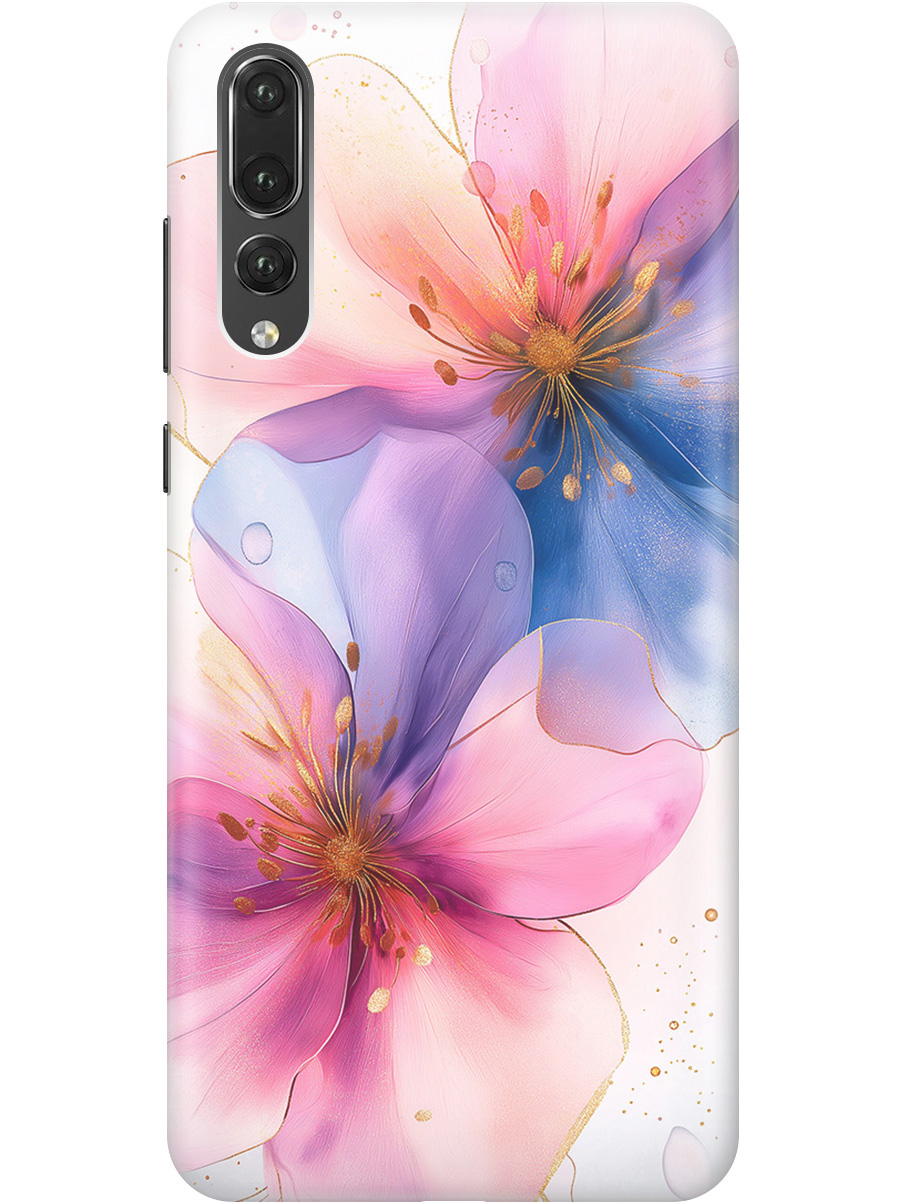 

Силиконовый чехол на Huawei P20 Pro с принтом "Магические цветочки", Прозрачный;белый;розовый;синий, 717872323