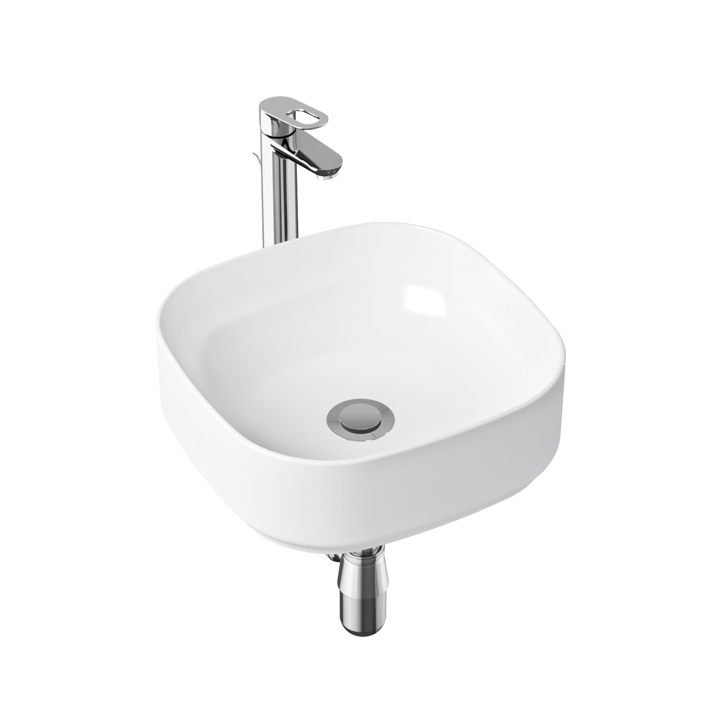 фото Комплект 3 в 1 lavinia boho bathroom sink slim 21510234, накладная раковина 40 см