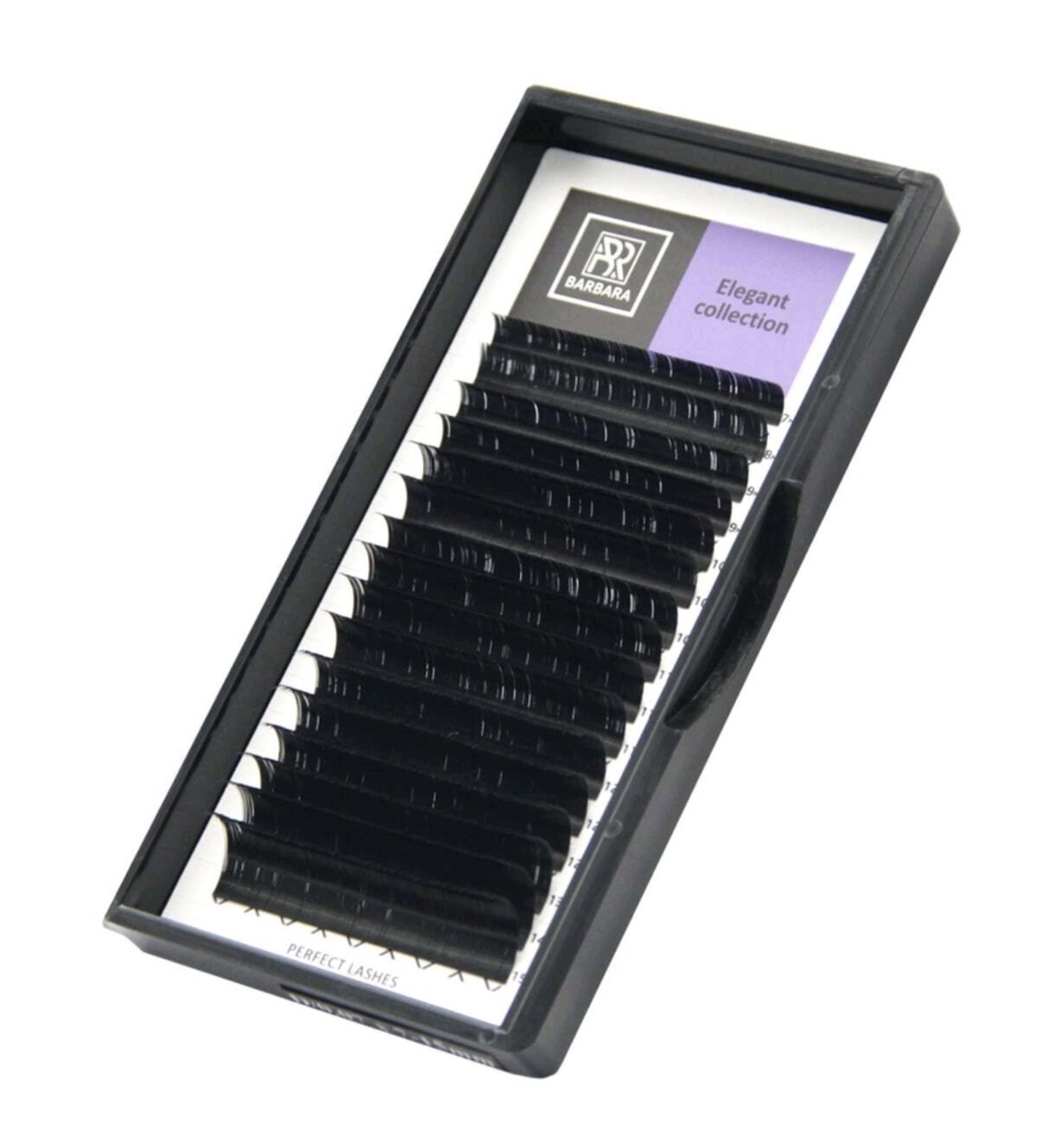 

Ресницы для наращивания BARBARA черные Elegant, 16 линий, изгиб D, толщина 0,07, длина 11