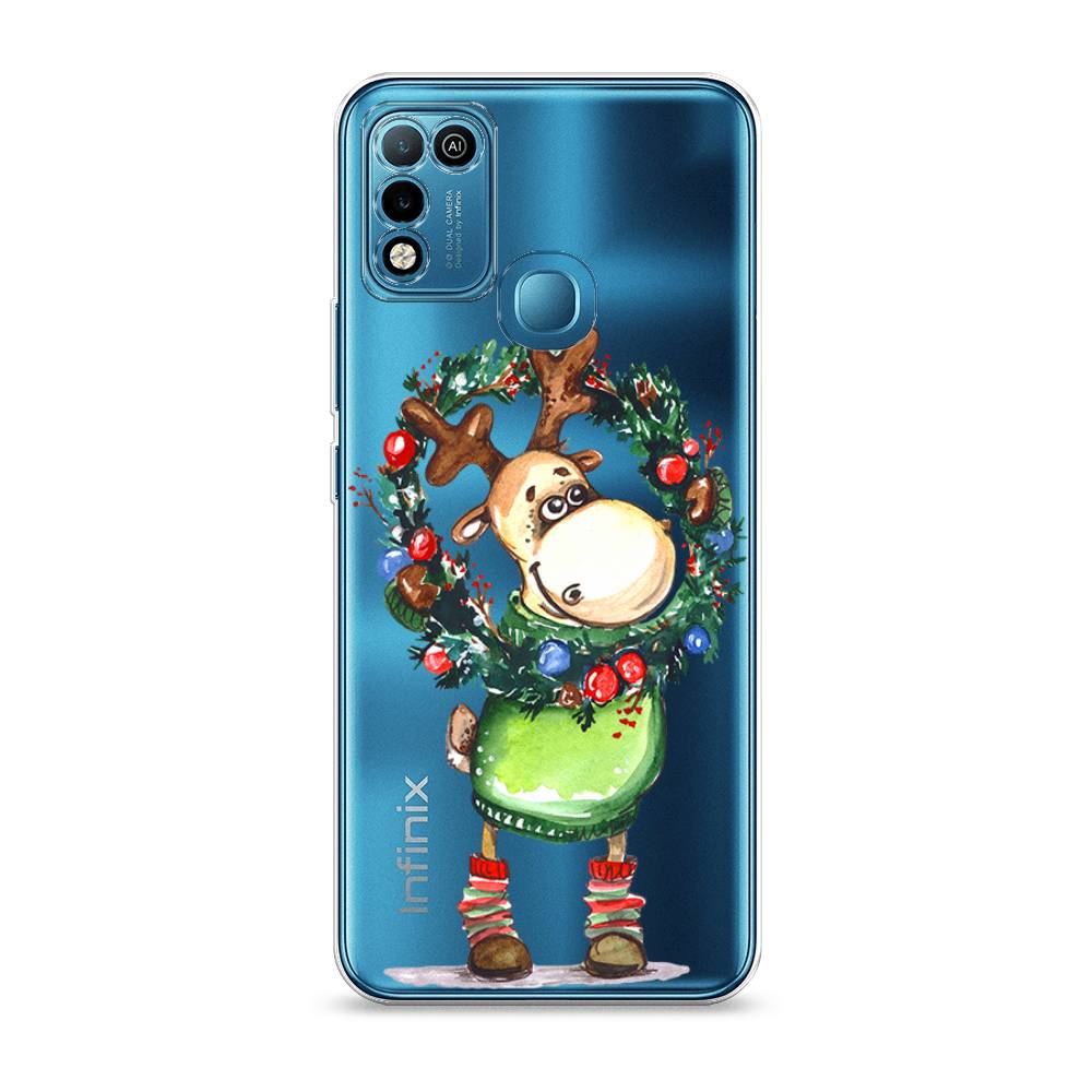 

Чехол на Infinix HOT 10 Play/HOT 11 Play "Олень с новогодним венком", 3100650-4
