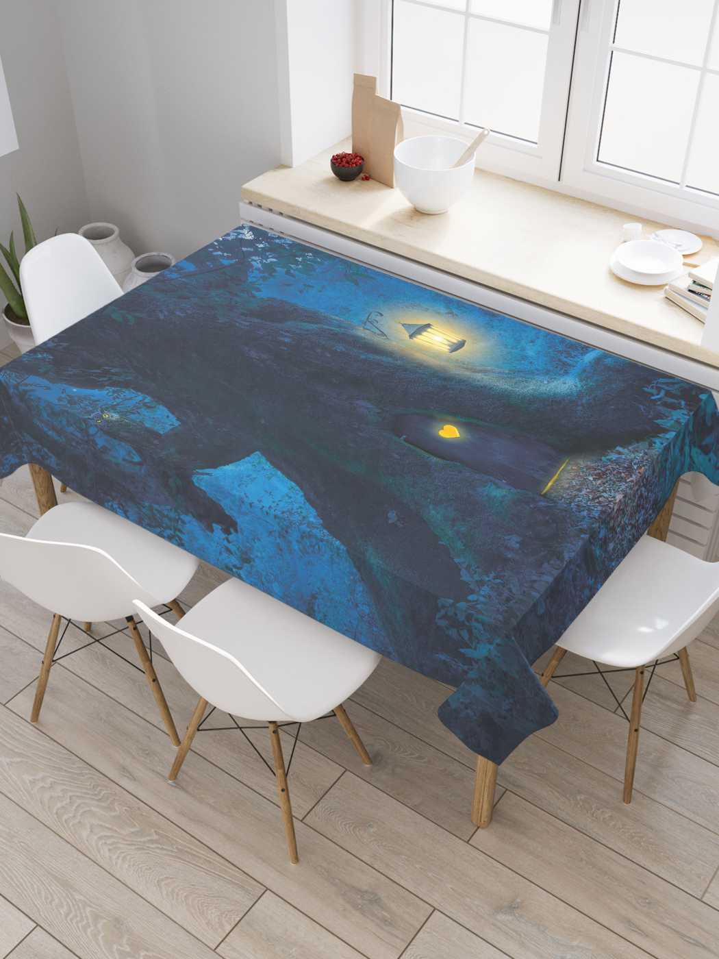 

Скатерть прямоугольная JoyArty "Ночное дерево" из сатена, 120x145 см, Ночное дерево