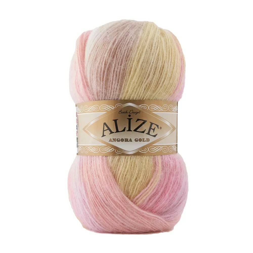 

Пряжа ALIZE 'Angora Gold Batik', 100г, 550м (акрил, шерсть) ТУ (2807), 5 мотков, Розовый
