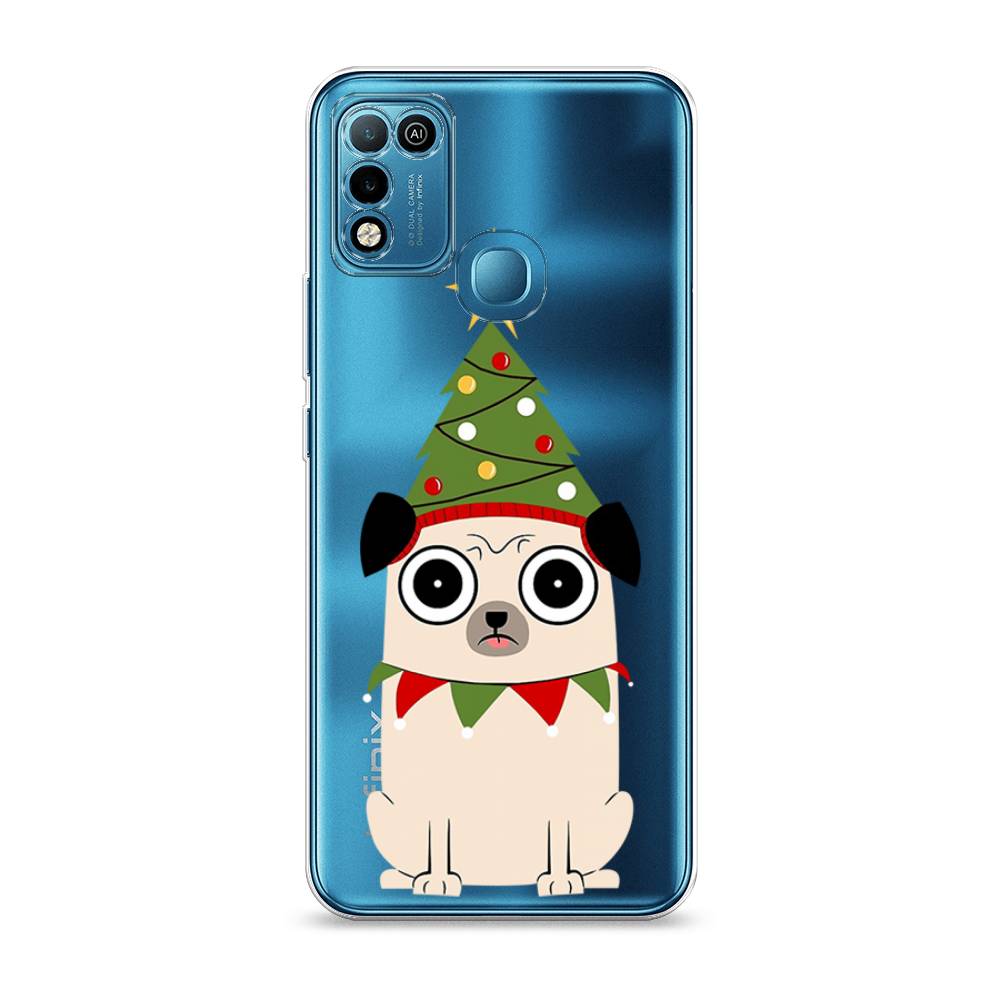 

Чехол на Infinix HOT 10 Play/HOT 11 Play "Собачка с ёлочкой", Бежевый;красный;зеленый, 3100650-1