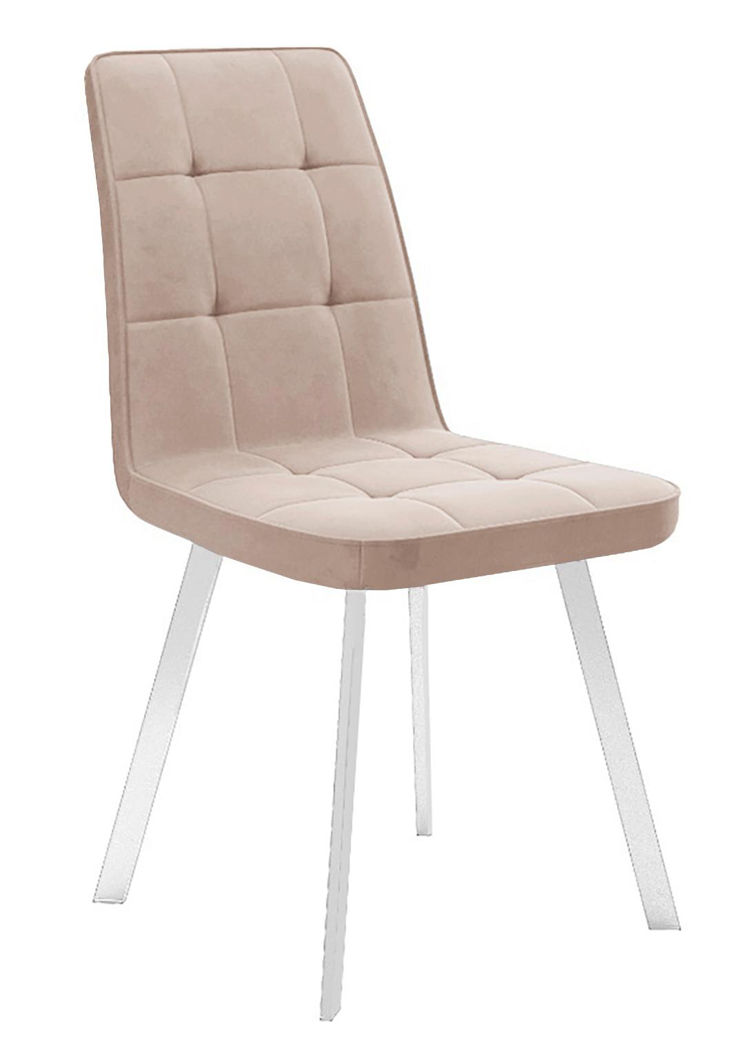 

Стул DikLine 207 B03 BEIGE велюр 44x62x94 см ножки белые 2 шт, 207