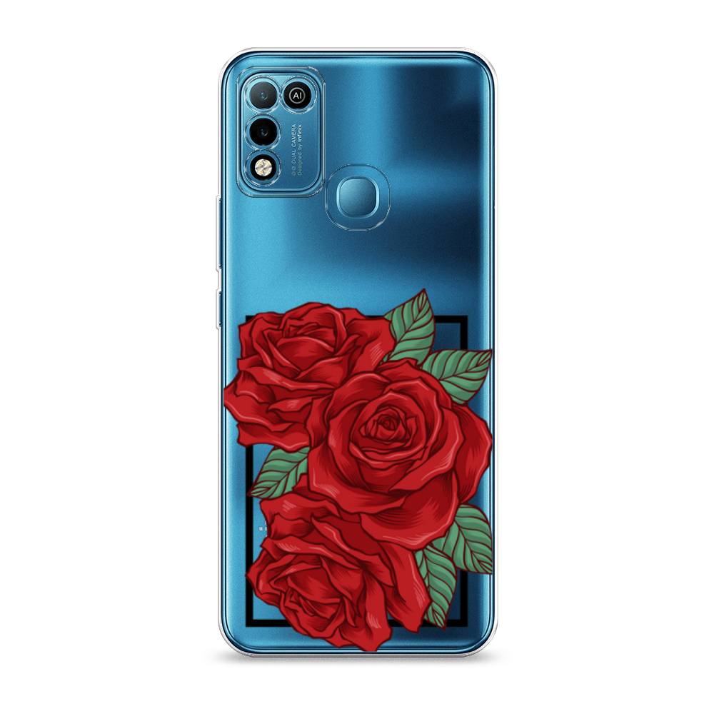 

Чехол на Infinix HOT 10 Play/HOT 11 Play "Три алые розы", Красный, 3100650-2