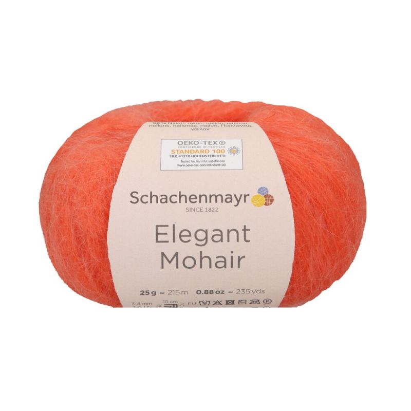 

Пряжа Schachenmayr Elegant Mohair 9807003 00027,coralle коралл, Оранжевый, 00027, coralle (коралл), оранжевый)