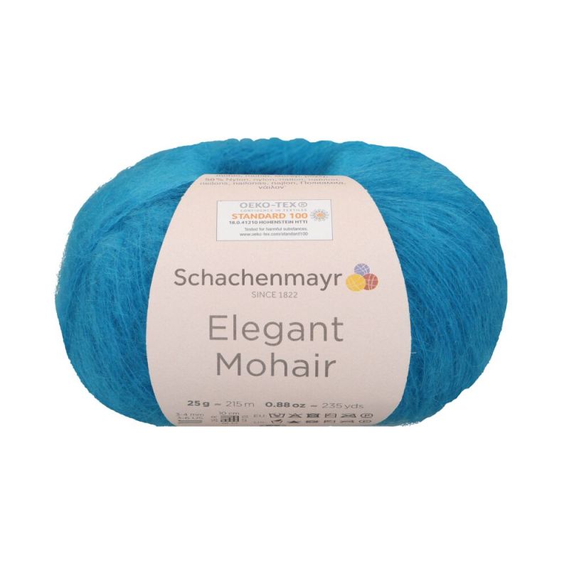 

Пряжа Schachenmayr Elegant Mohair 9807003 00068, pfau павлин, Голубой, 00068, pfau (павлин), голубой)