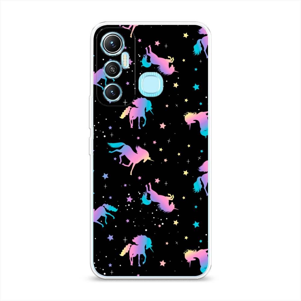 

Чехол на Infinix HOT 11 Helio G70 64 GB "Единороги градиент", Черный;розовый;голубой, 3100750-1