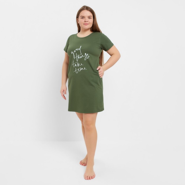 Ночная сорочка женская Ohana market Р00014304 зеленая 46