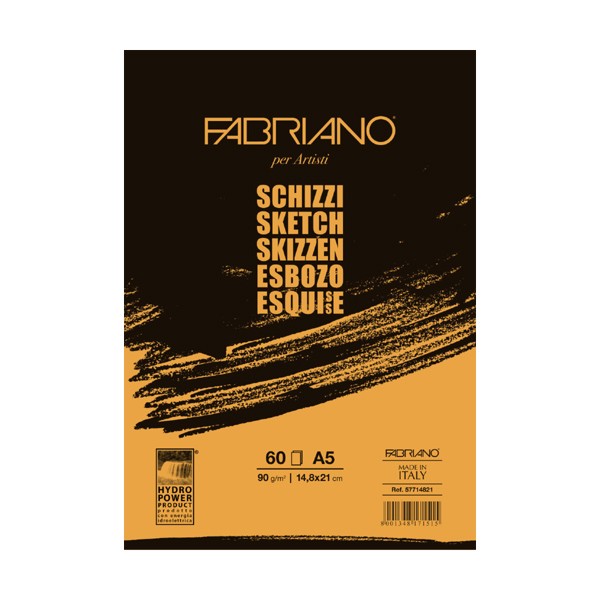 

Блокнот для эскизов Fabriano "Schizzi" А5 60 л 90г/м.кв, 57714821