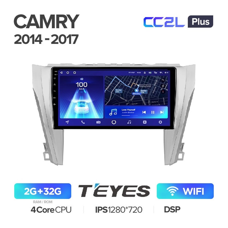 Автомобильная магнитола Teyes CC2L Plus 2/32Гб Toyota Camry 55 2014-2017 ANDROID