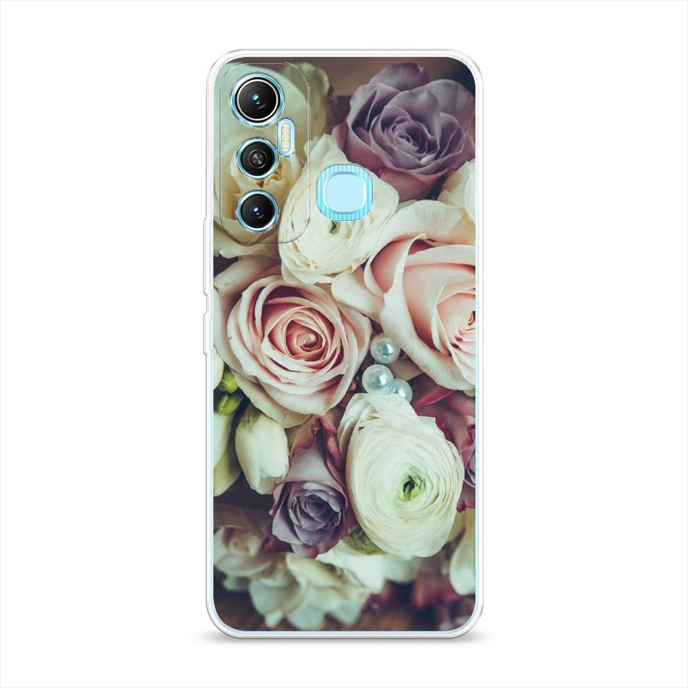 

Чехол на Infinix HOT 11 Helio G70 64 GB "Свадебный букет", Белый;фиолетовый, 3100750-2