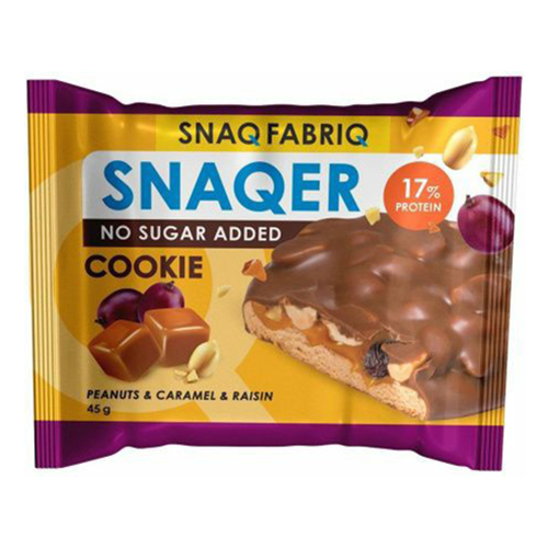 Печенье Snaq Fabriq Snaqer протеиновое арахис-изюм-карамель 45 г