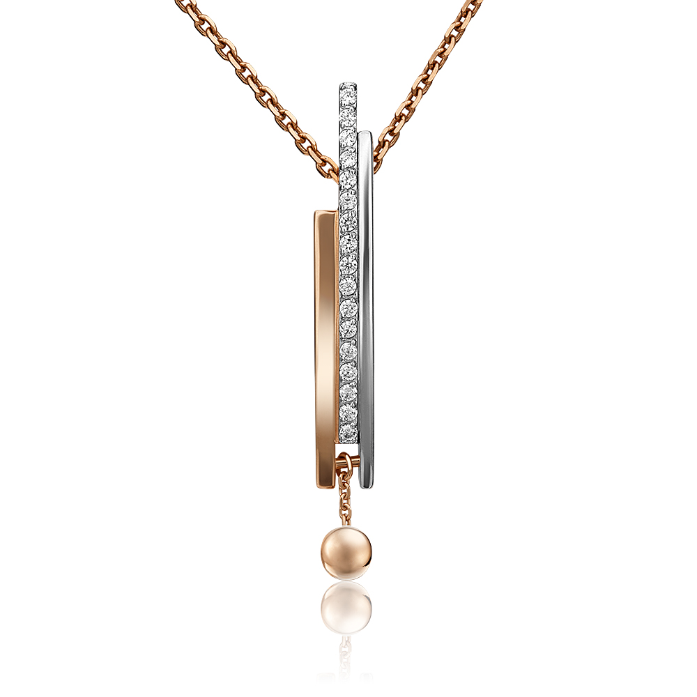 

Кулон из белого золота/красного золота PLATINA jewelry 03-2983-00-401-1111-24, фианит, 03-2983-00-401-1111-24