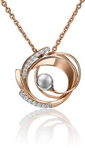 

Бегунок из белого золота/красного золота PLATINA jewelry 03-2993-00-401-1111-03, фианит, 03-2993-00-401-1111-03