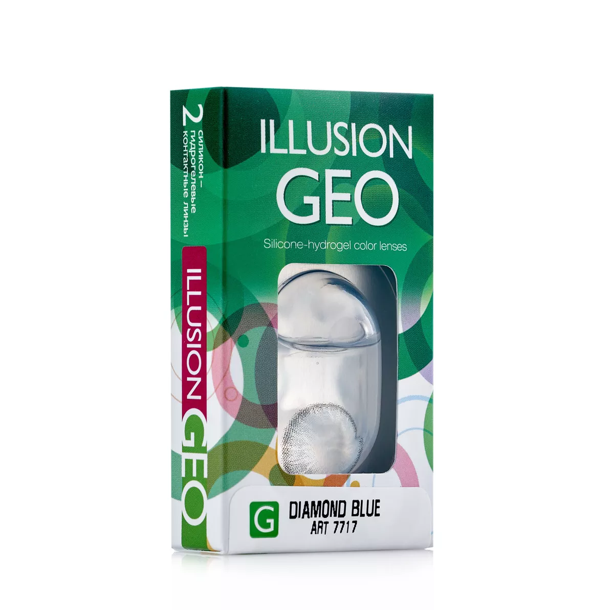 Купить Контактные линзы ILLUSION Geo Diamond 2 линзы R 8.6 -5, 0 голубые