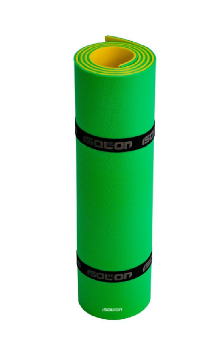 фото Коврик спортивный isolon спорт универсал 8, 1800х600х8 зеленый/желтый