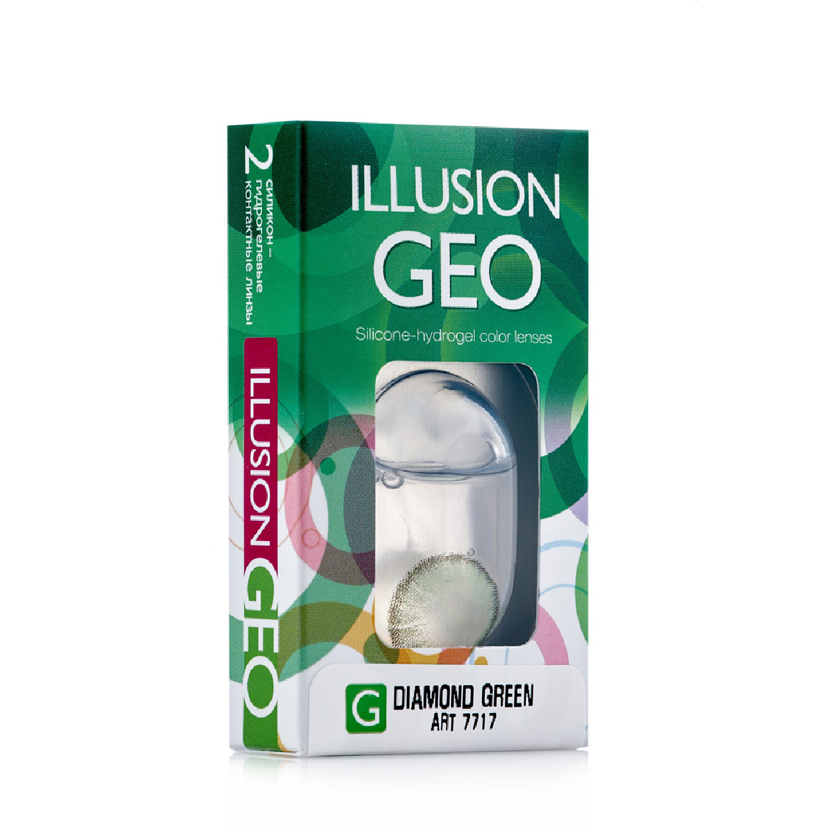 Купить Контактные линзы ILLUSION Geo Diamond 2 линзы R 8.6 -3, 5 зеленые