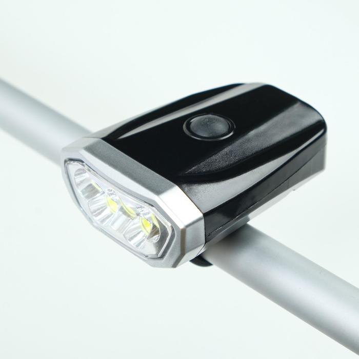 фото Велосипедный фонарь аккумуляторный, 1 вт, 600 мач, 6 led, 4 режима, от usb nobrand