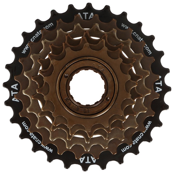 фото Велосипедный инструмент ata, 6 скоростей, 14-28t, цвет черно-коричневый nobrand