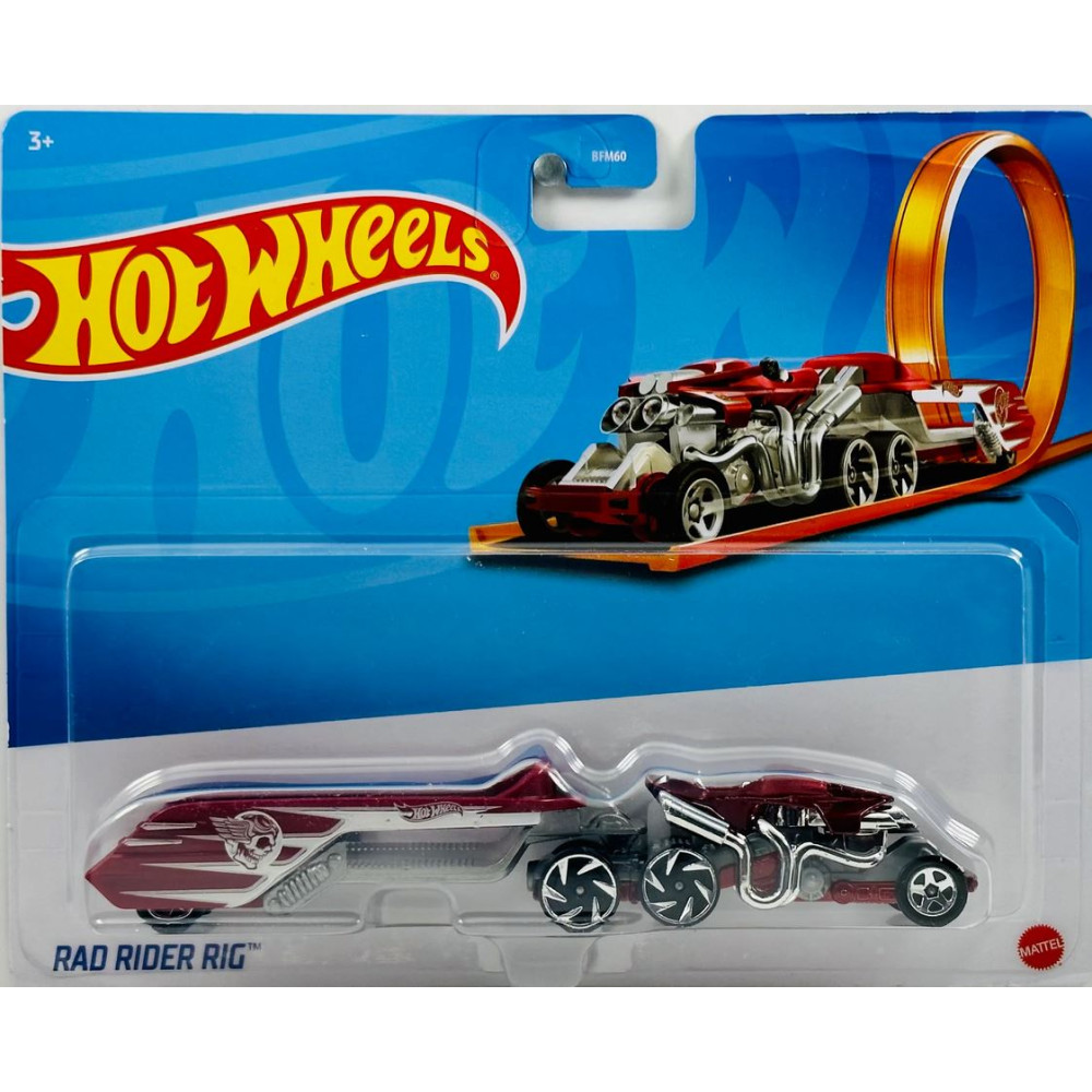 Машинка грузовик-трейлер Hot Wheels Rad Rider Rig BFM60-HMG02 литые машинки hot wheels cfj82 в ассортименте