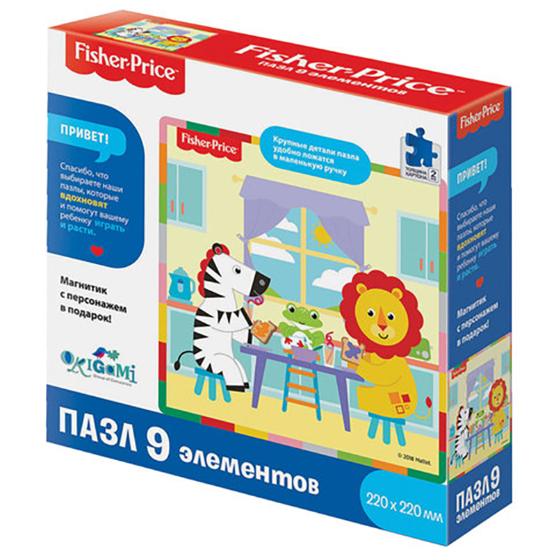 

Пазл Fisher Price Завтрак, 9 элементов, 220х220 мм, ORIGAMI, 04652, pz3491