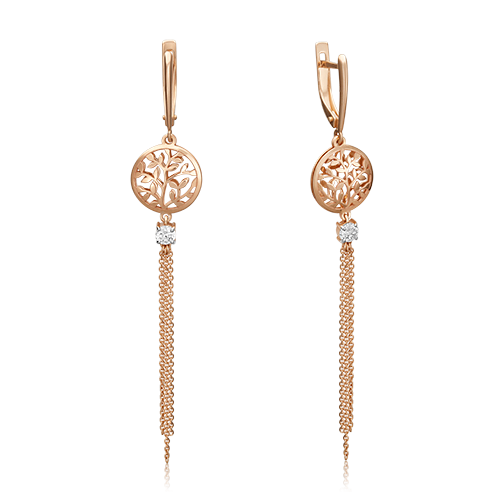 

Серьги подвески из красного золота с фианитом PLATINA jewelry 02-4504-00-401-1110-48_0, 02-4504-00-401-1110-48_0