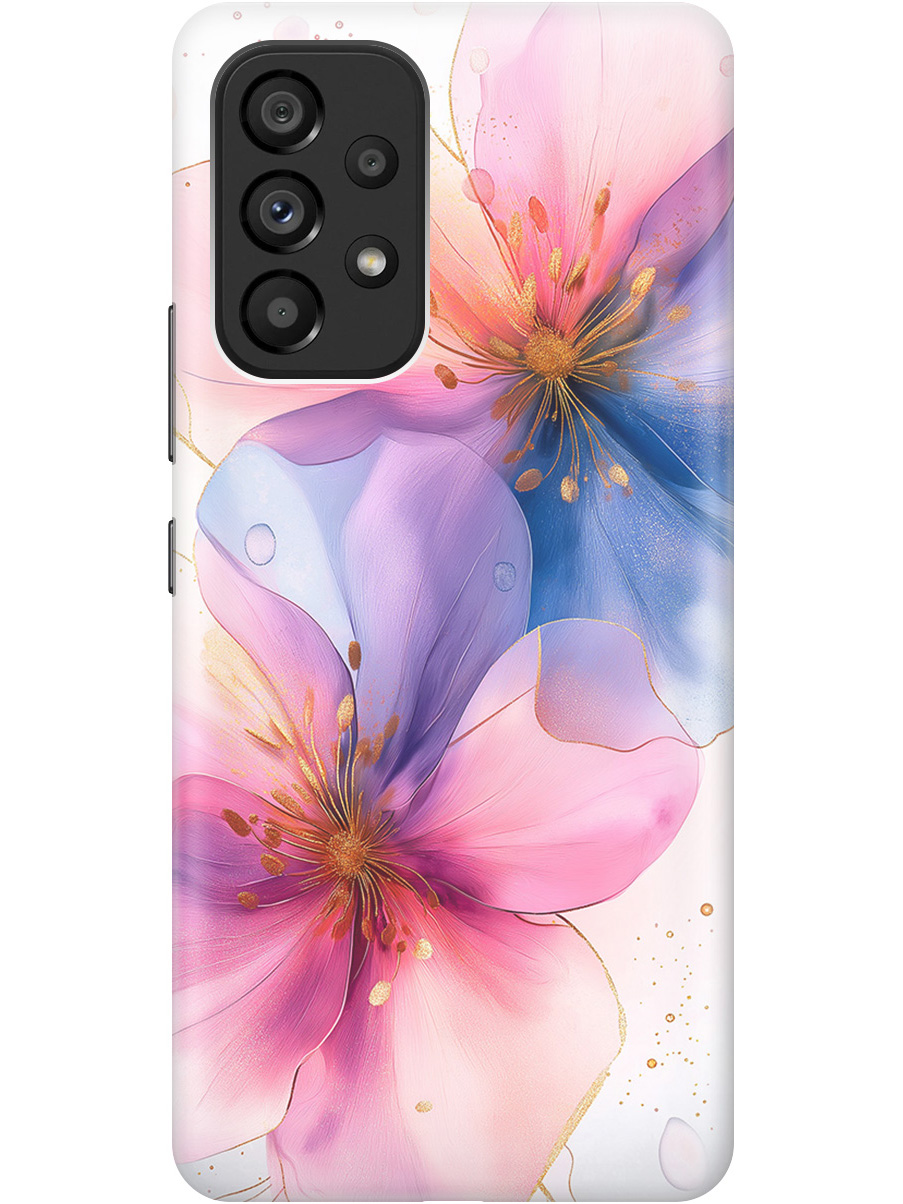 

Силиконовый чехол на Samsung Galaxy A53 5G с принтом "Магические цветочки", Прозрачный;белый;розовый;синий, 740133023