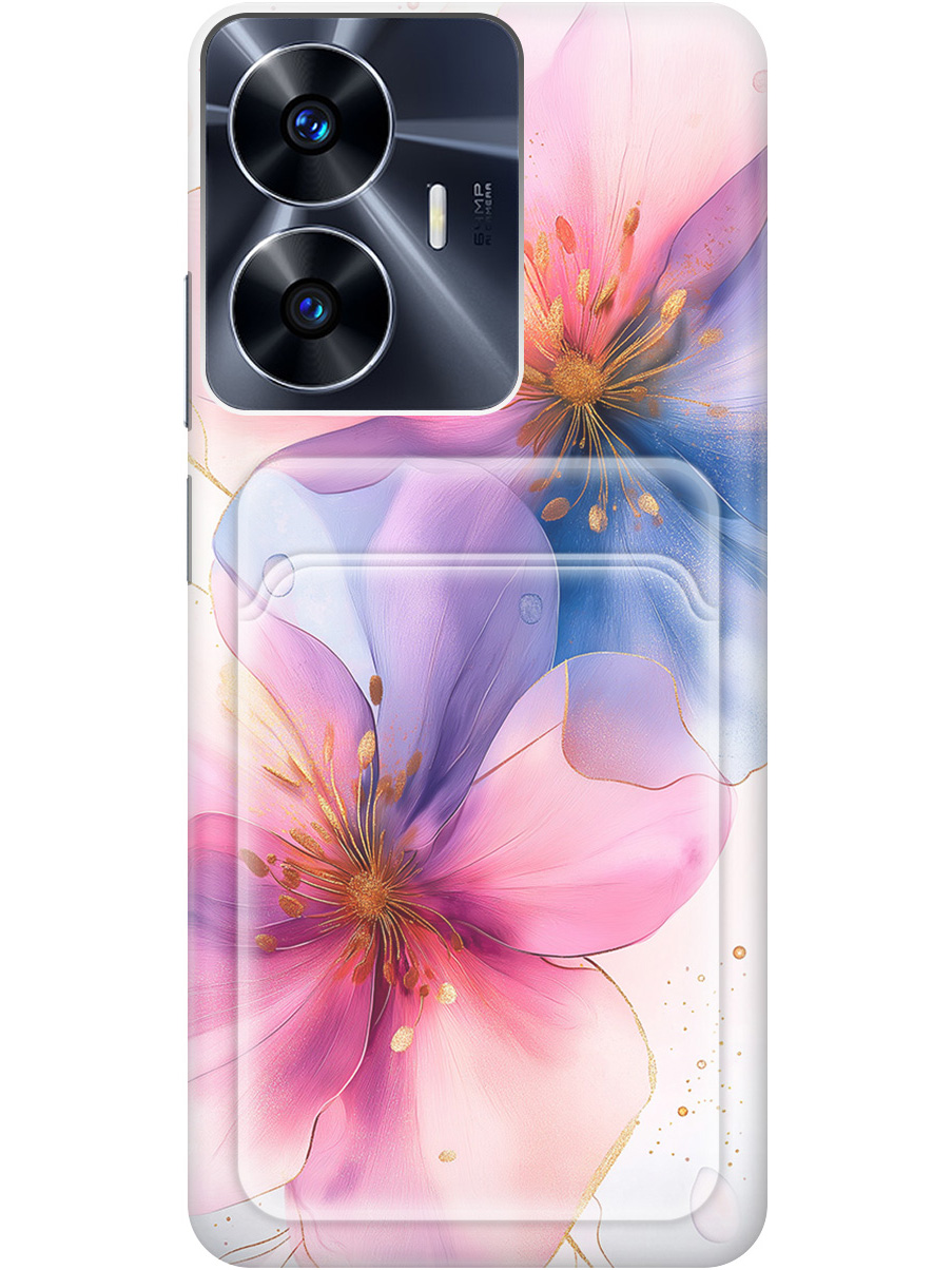 

Силиконовый чехол на Realme C55 с принтом "Магические цветочки" с карманом для карты, Белый;синий;прозрачный;розовый, 768742723