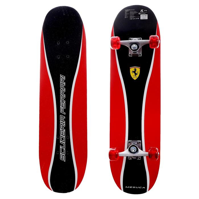 Скейтборд Ferrari 31''X8'', до 50 кг, черно-красный