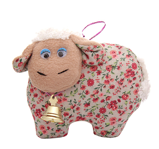 фото Текстильная овечка игрушка 14 х 13 см мастерская подарков