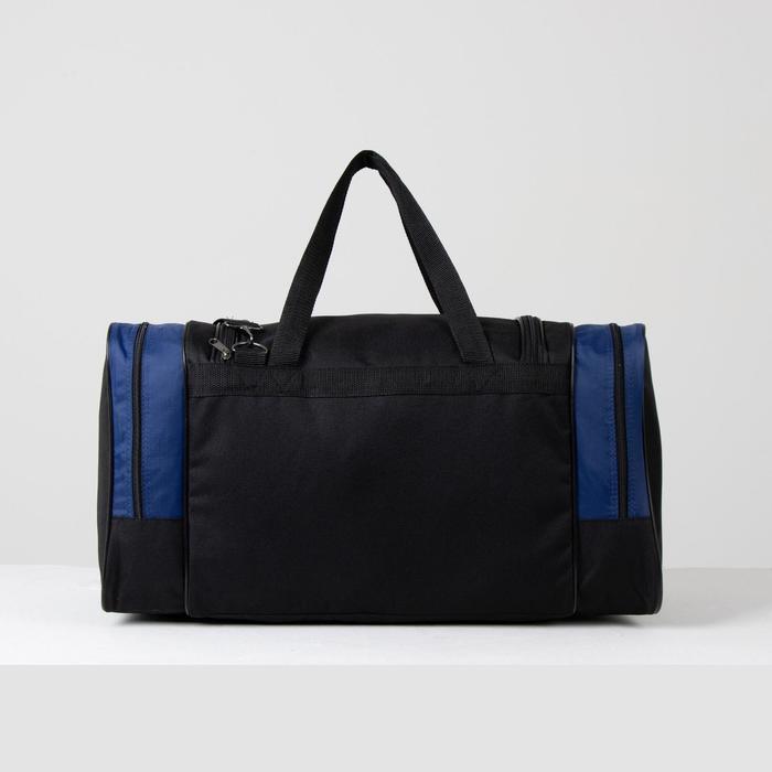 Спортивная сумка Luris 3 отдела на молниях, наружный карман, длинный ремень, синий/черный