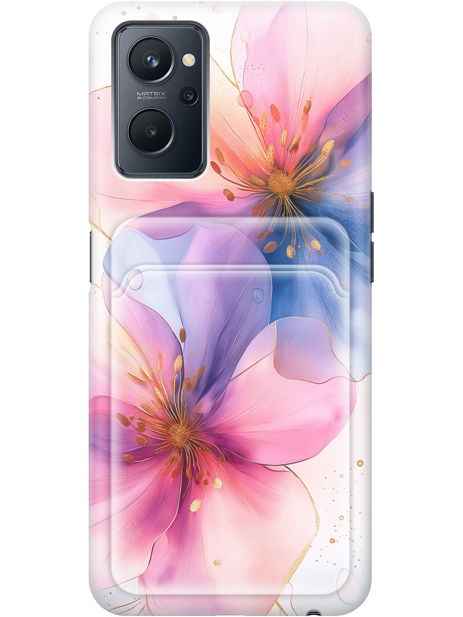 

Силиконовый чехол на Realme 9i с принтом "Магические цветочки" с карманом для карты, Белый;синий;прозрачный;розовый, 740189423