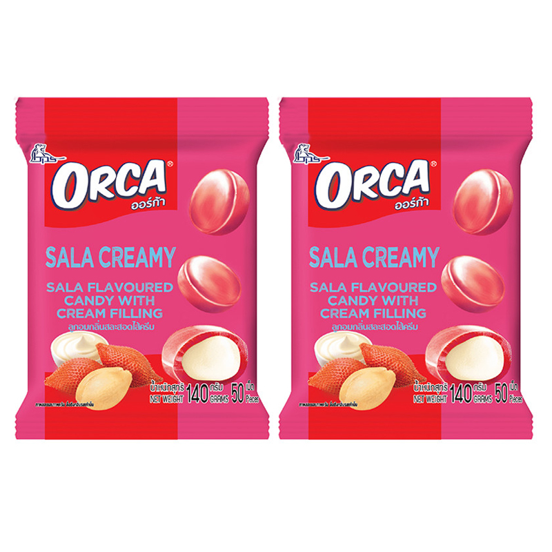 Конфеты карамельные ORCA со вкусом салака и сливочной начинкой, 2 шт по 140 г