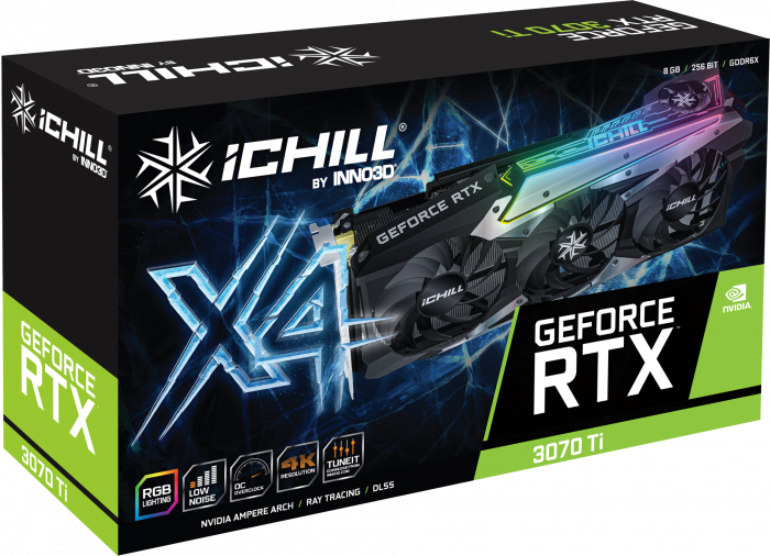 Видеокарта Inno3D NVIDIA GeForce RTX 3070 Ti iCHILL X4 (RTX3070Ti ICHILL X4 8GB GDDR6X)