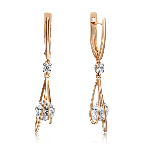 

Серьги из красного золота с фианитом PLATINA jewelry 02-4564-00-501-1110-38_0, 02-4564-00-501-1110-38_0