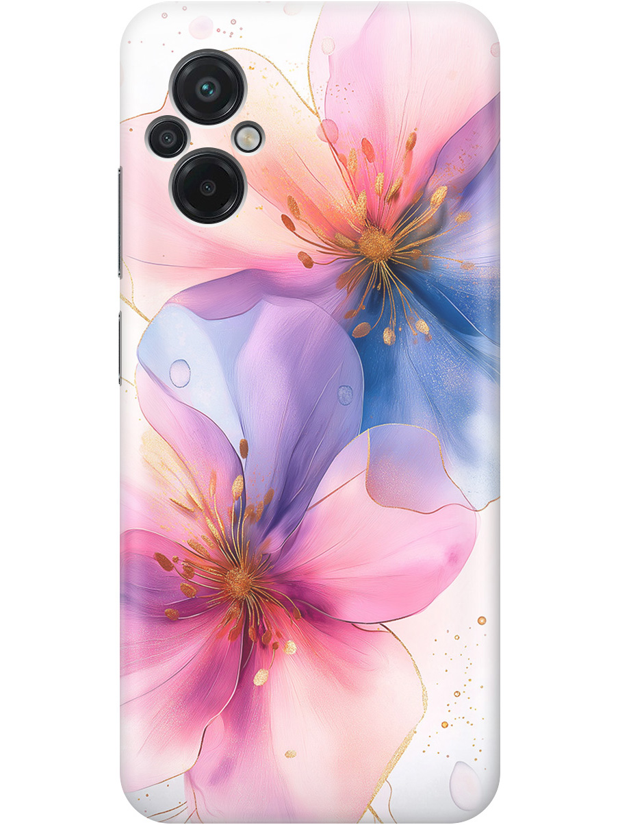 

Силиконовый чехол на Xiaomi Poco M5 с принтом "Магические цветочки", Прозрачный;белый;розовый;синий, 745400923
