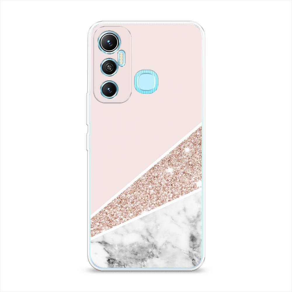 

Чехол на Infinix HOT 11 Helio G70 64 GB "Блестящий розовый мрамор", 3100750-3