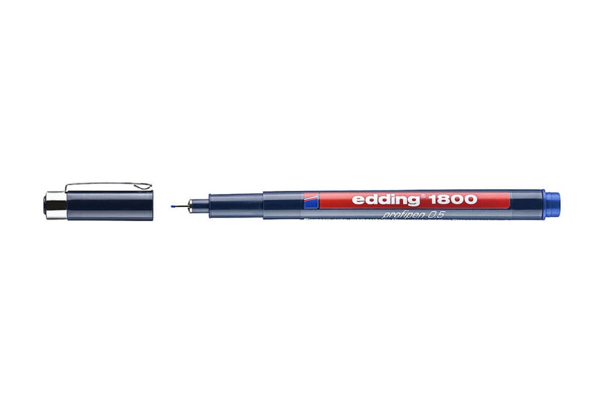 

edding Ручка капиллярная edding 1800, для черчения, круглый наконечник, 0.5 мм Синий